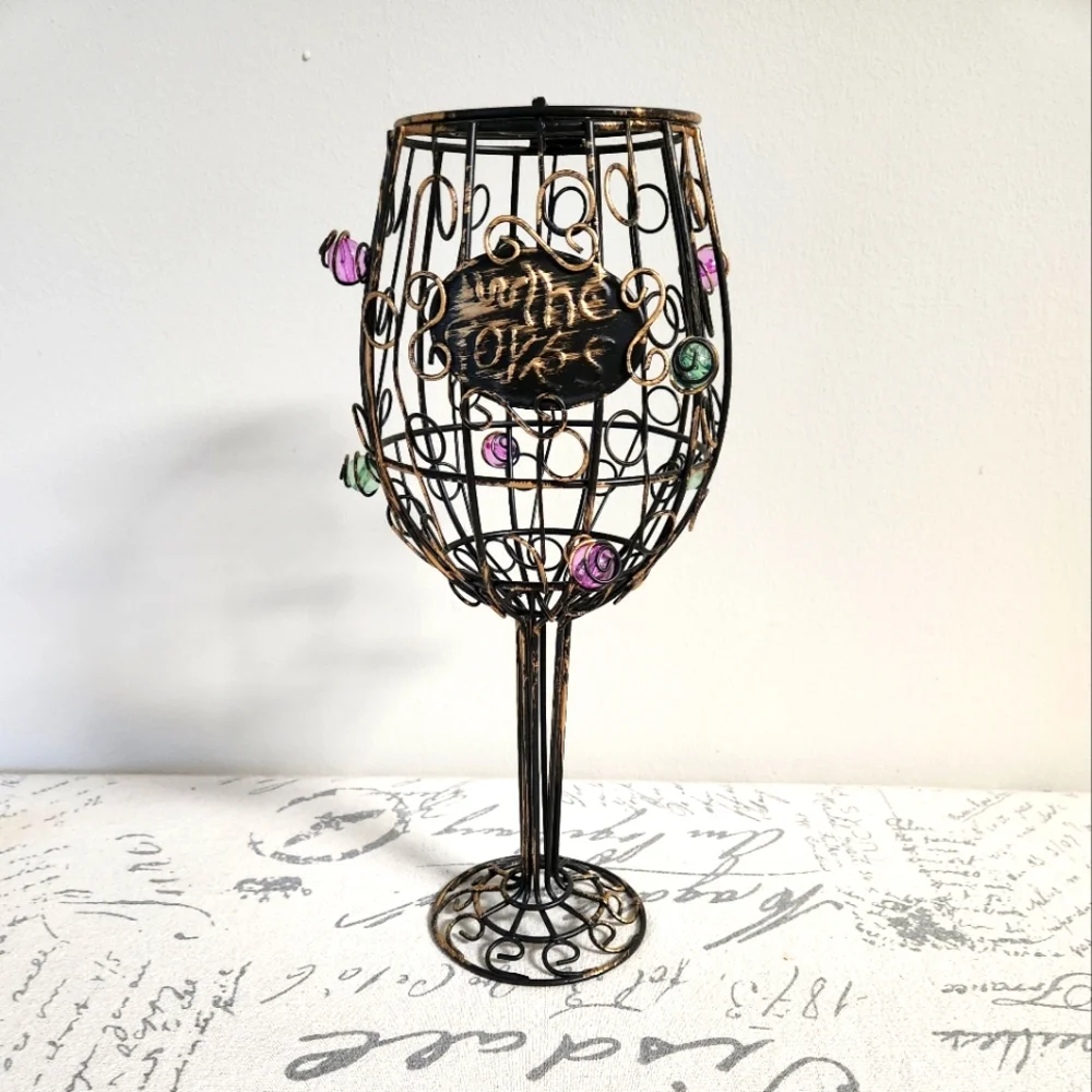 Caged wine glass shaped Cork Holder